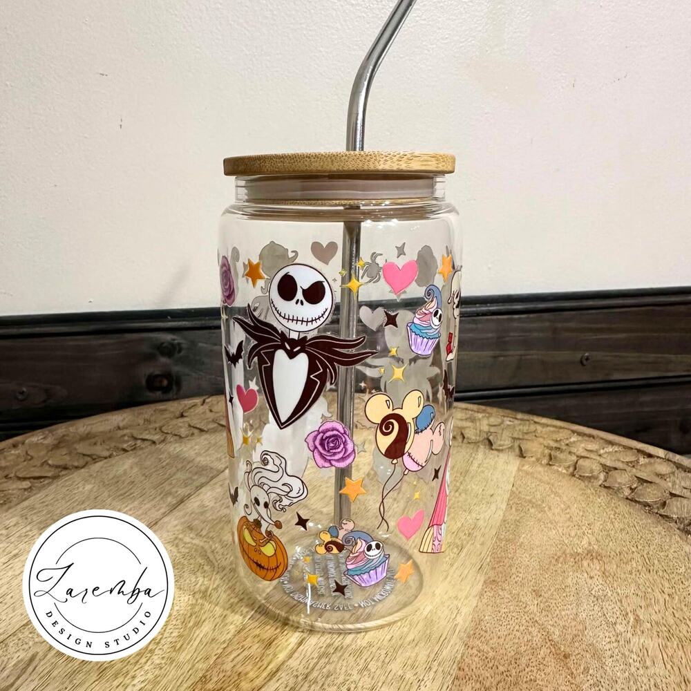 Nightmare Before Christmas Inspired Libbey Cup, 90s Jack Sally Coffee Can Glass